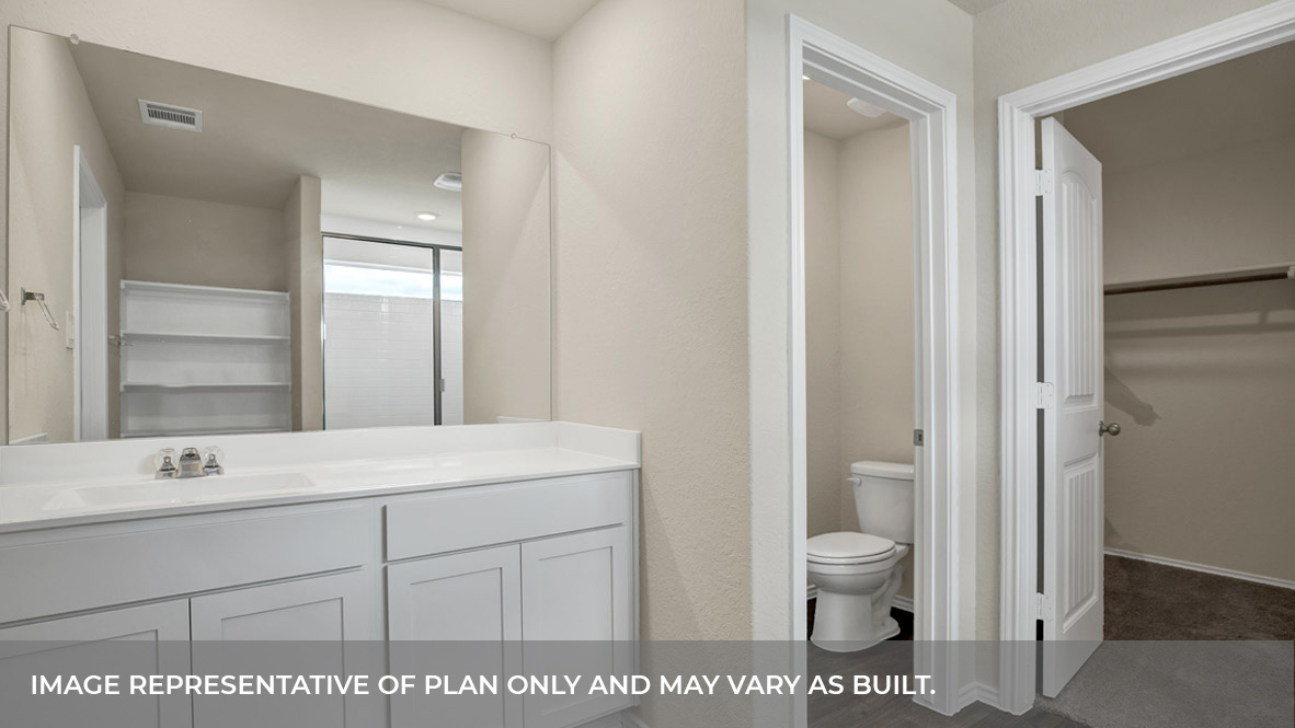 Main bathroom with vanity.