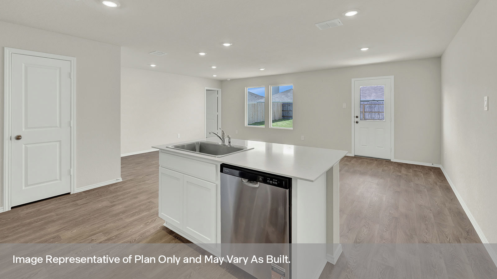 Kitchen island overlooking the dining room.