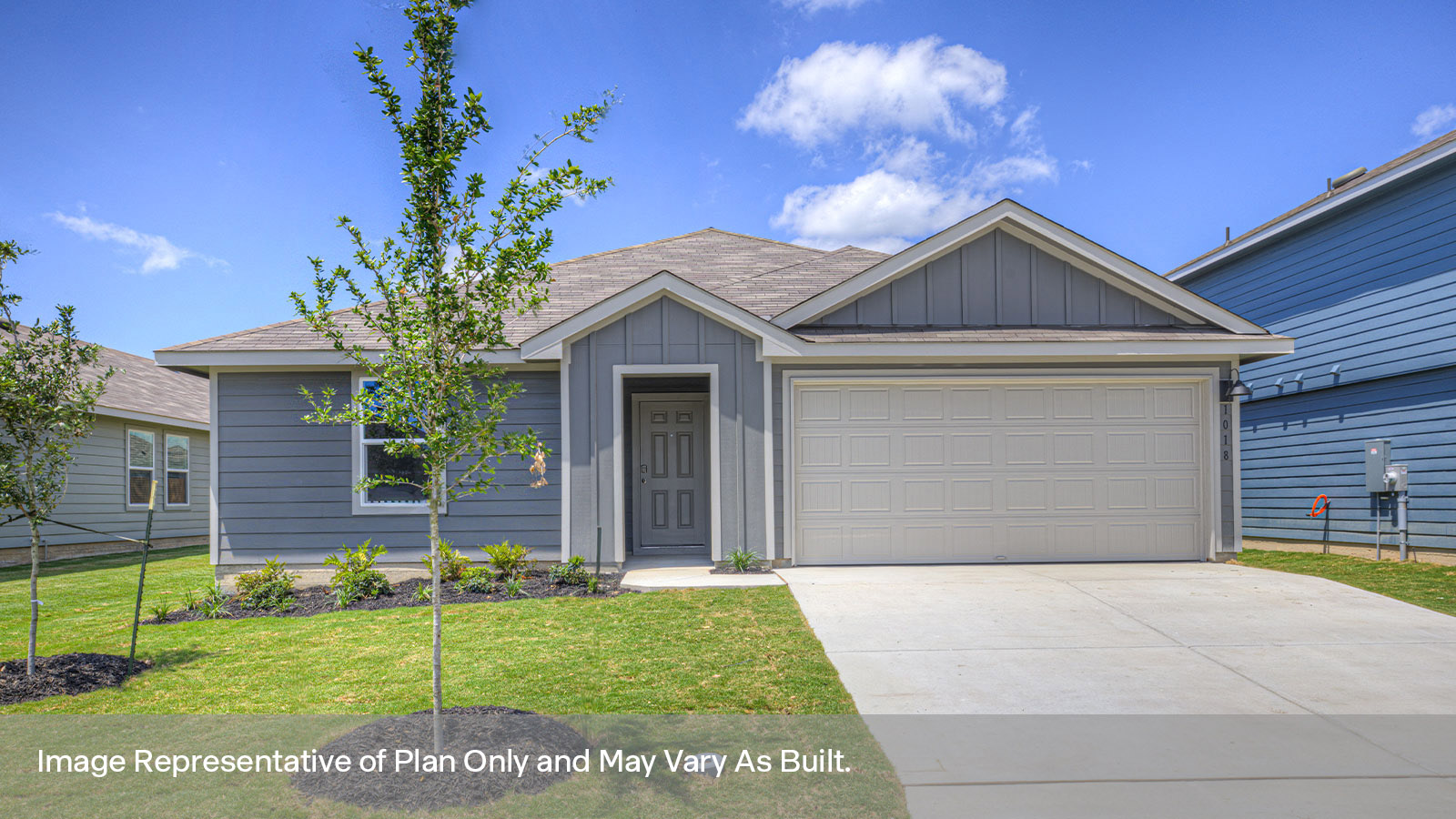 The Austin floorplan J elevation rendering.