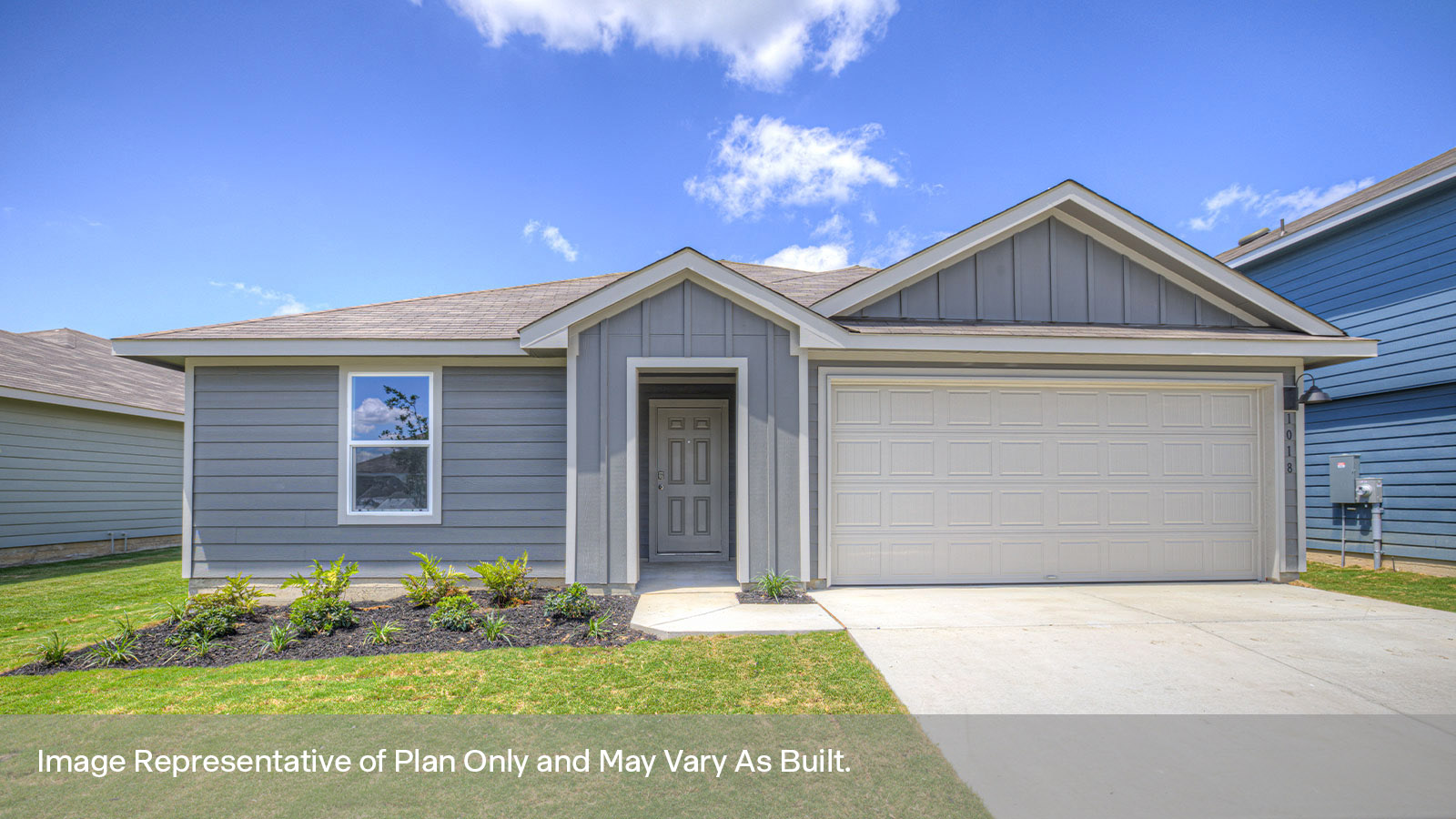 The Austin floorplan J elevation rendering.