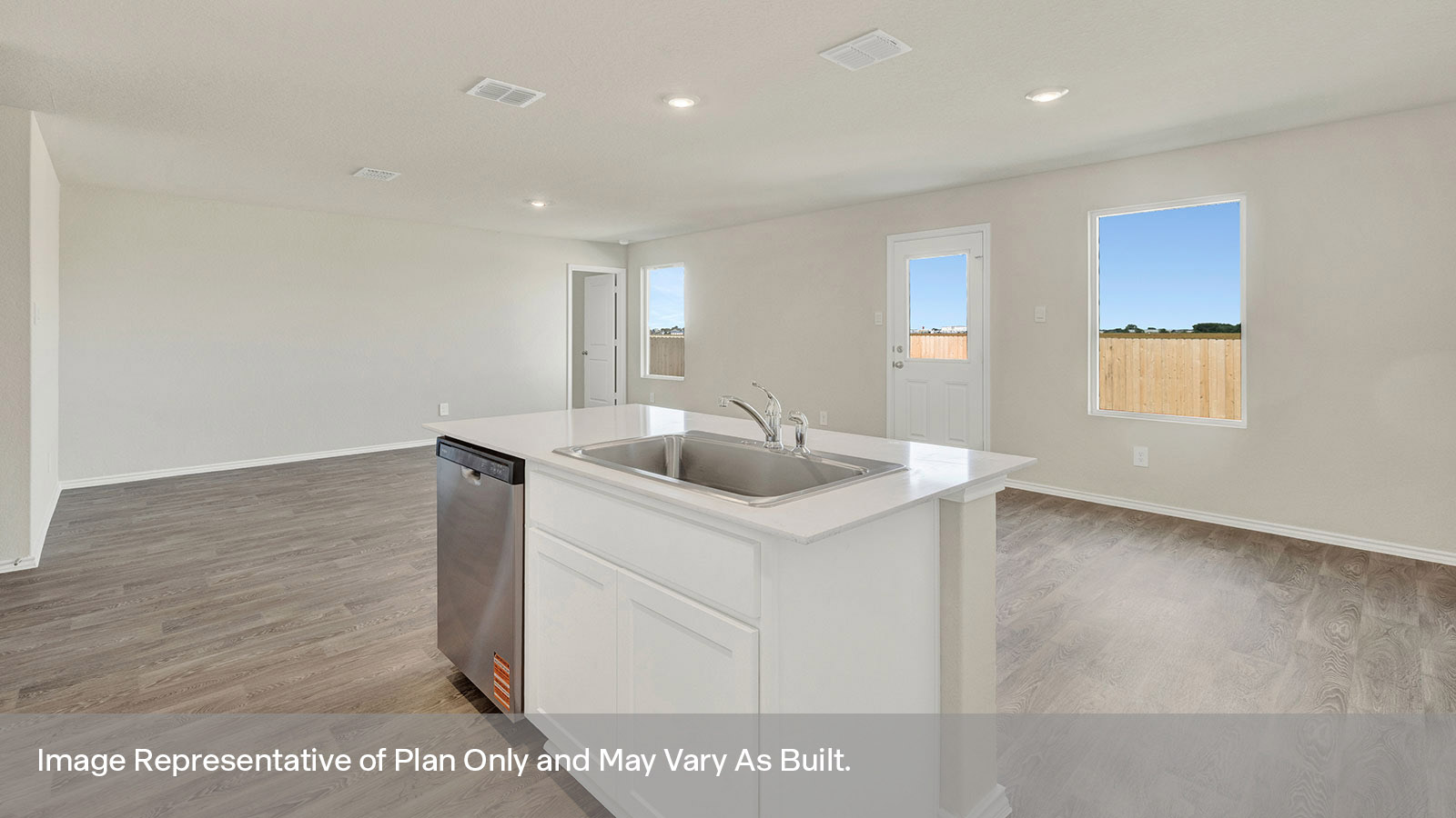 Kitchen island overlooking the dining room.