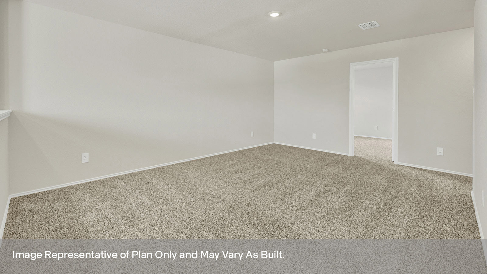 Secondary bedroom with carpeting and window.