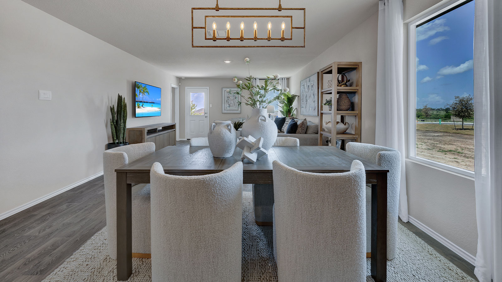 Dining room opening to the kitchen.