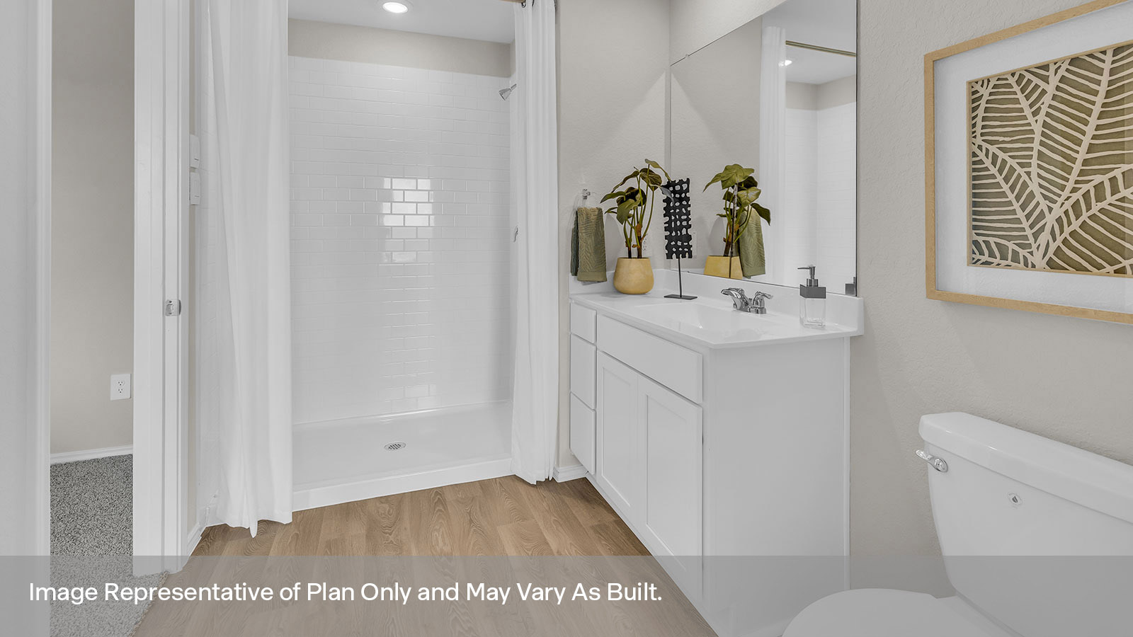Main bathroom with sink and closet entry.