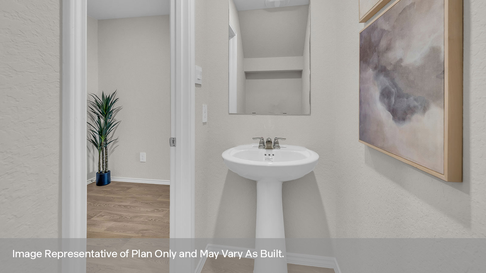 Powder room with pedastal sink.