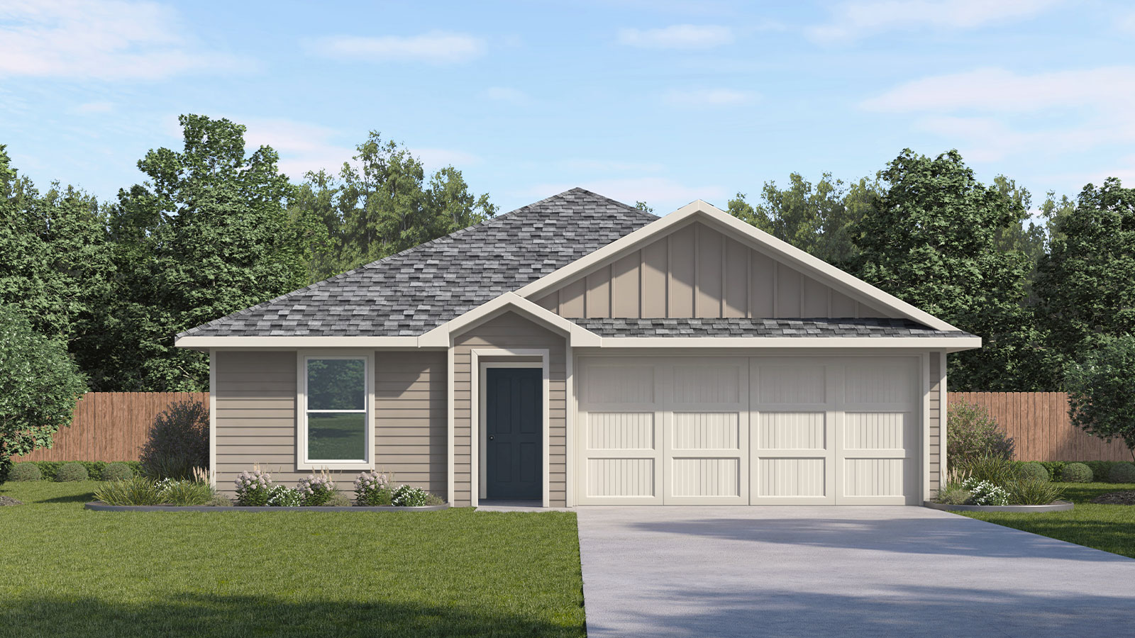 Baylor floorplan J elevation rendering.