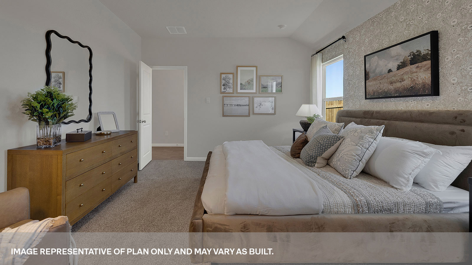 Main bedroom showing entry door to bedroom.