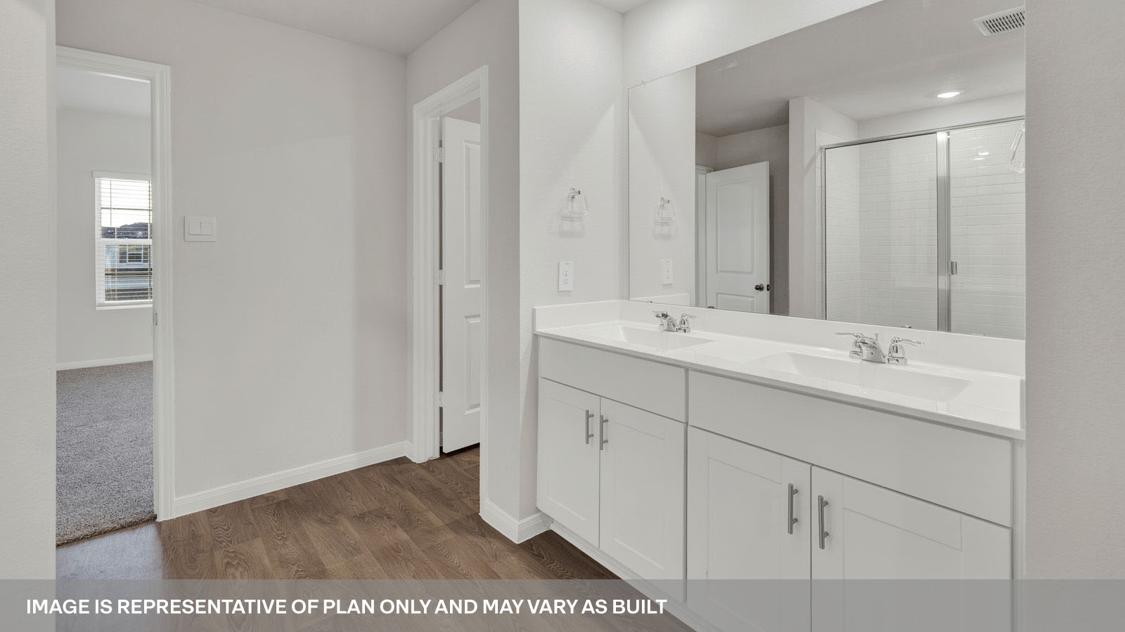 bathroom with a vanity sink, toilet and shower