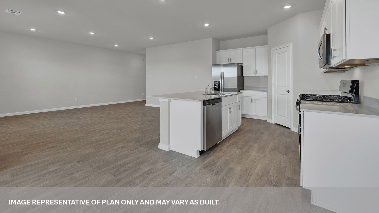 Kitchen island overlooking the living room.