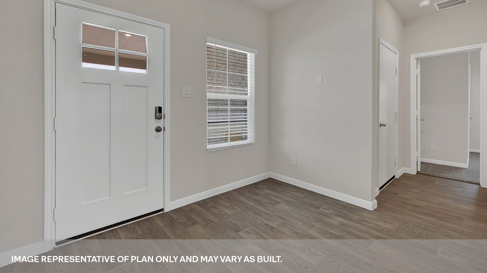 Entry with one window and front door.