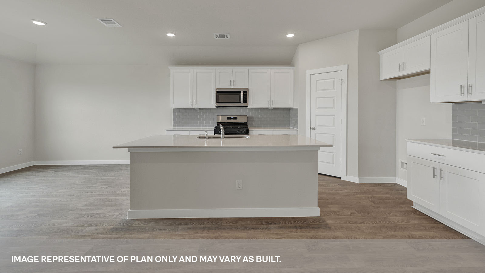 Hartland Ranch Fairfield Floorplan Kitchen and Kitchen Island