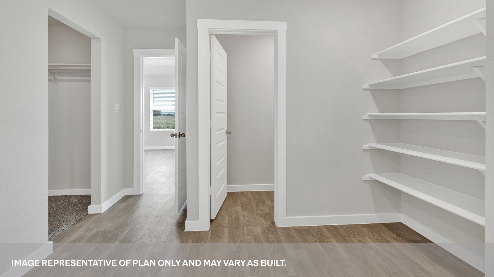 Hartland Ranch Courtland Floorplan Bathroom 1 Closet Toilet Shelves