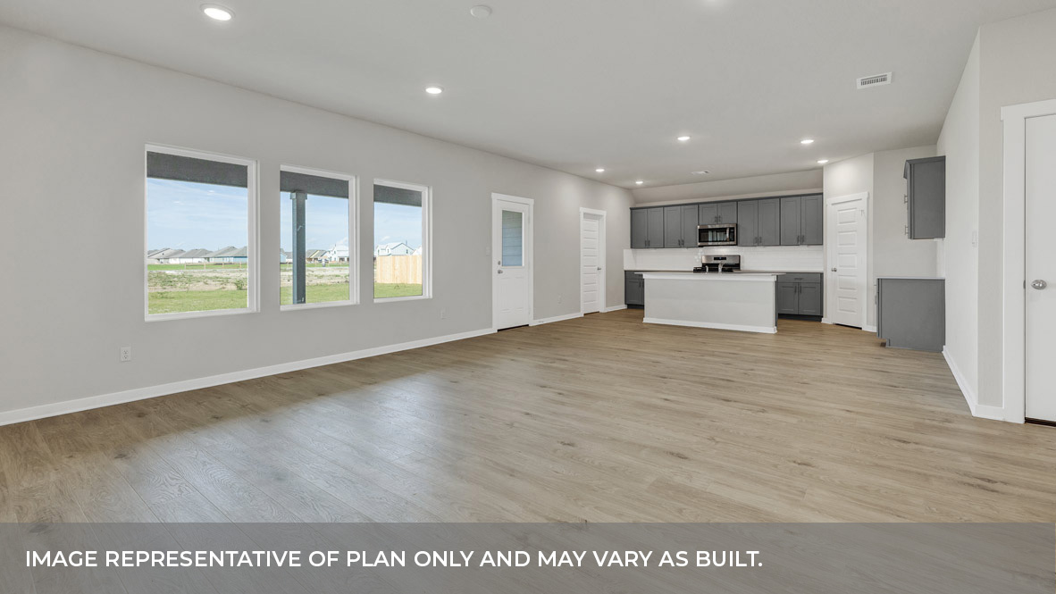 Hartland Ranch Coleman Floorplan Family Room Dining Room and Kitchen
