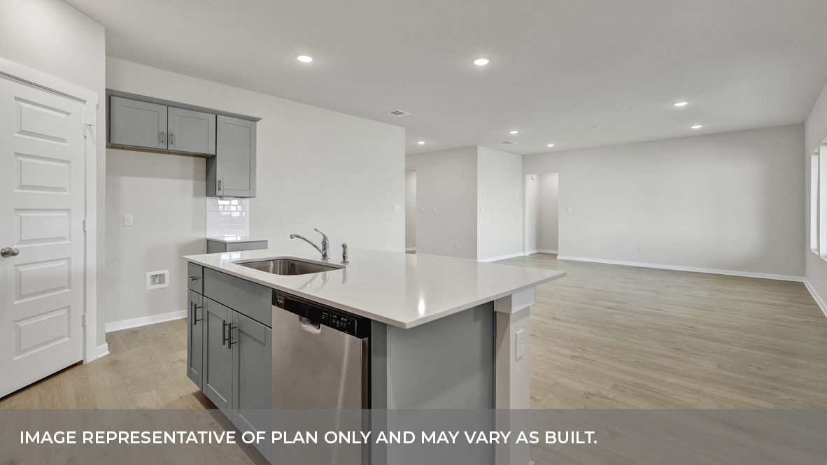 Hartland Ranch Coleman Floorplan Kitchen and Kitchen Island