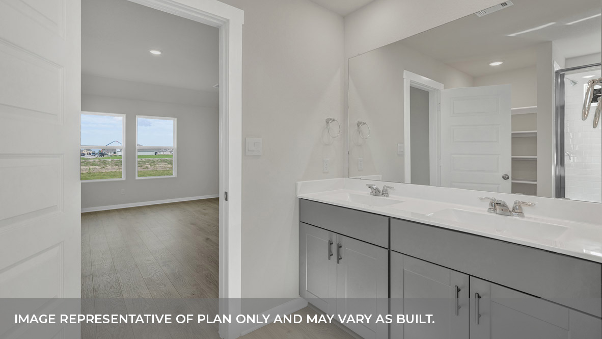 Hartland Ranch Coleman Floorplan Bathroom 1 and bedroom 1