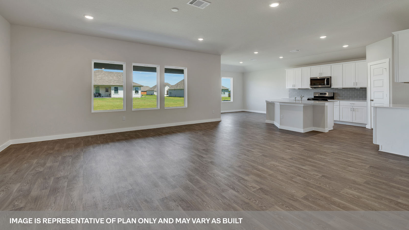 Frisco Floorplan Dining Room Family Room and Kitchen