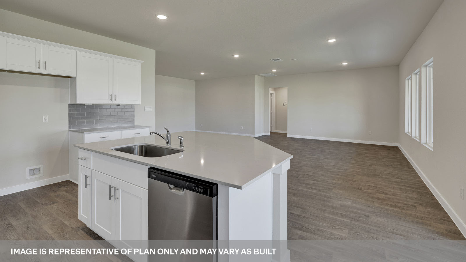 Frisco Floorplan Dining Room Family Room and Kitchen