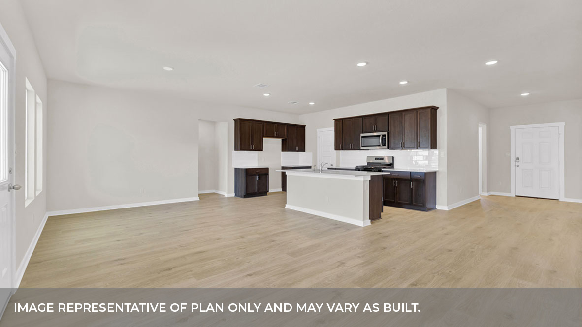 Garland Floorplan Family Room Dining Room and Kitchen