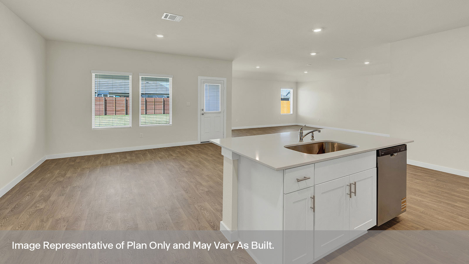 Garland Floorplan Family Room Dining Room and Kitchen