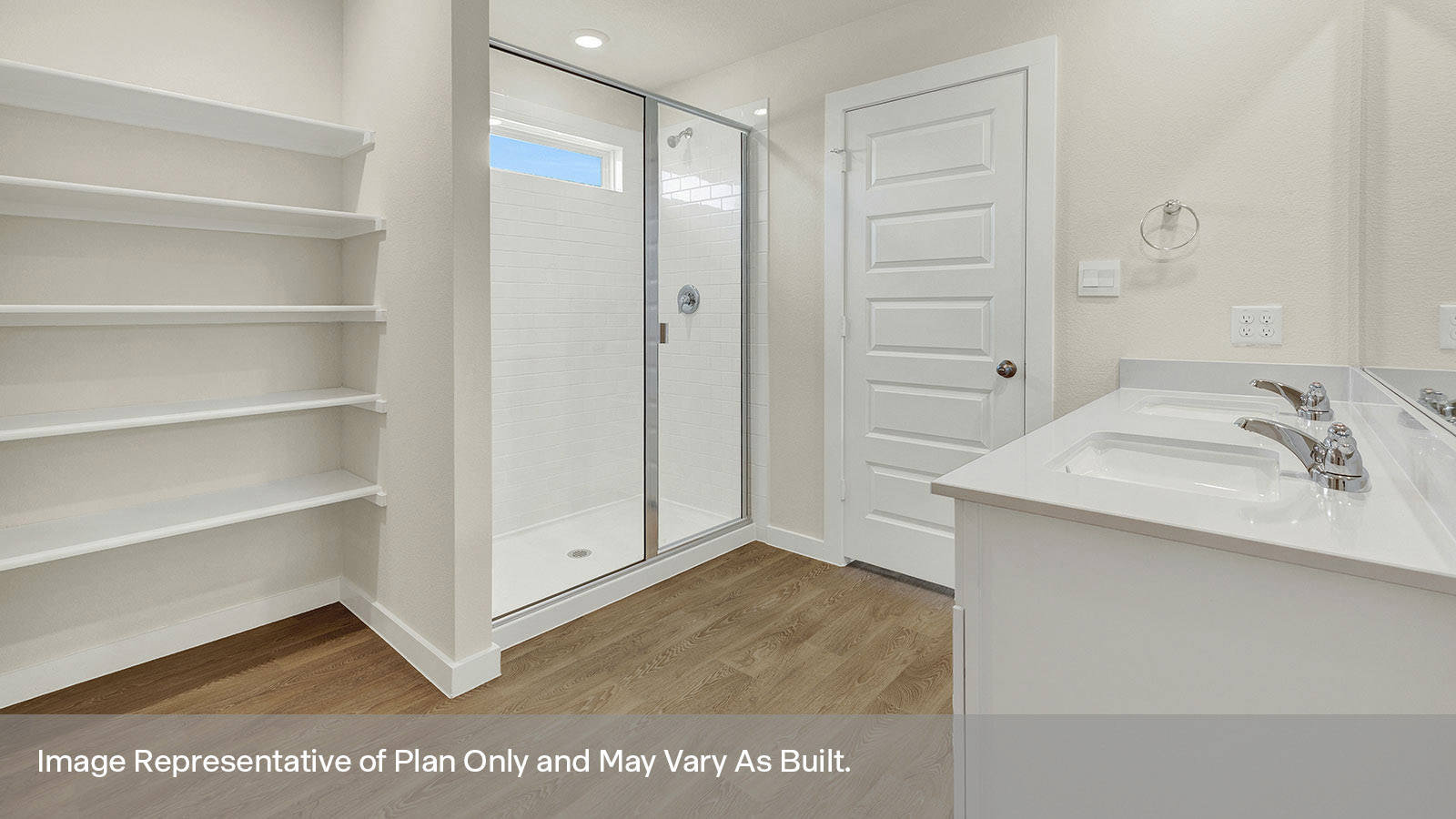 Garland Floorplan Bathroom 1 shower and shelves