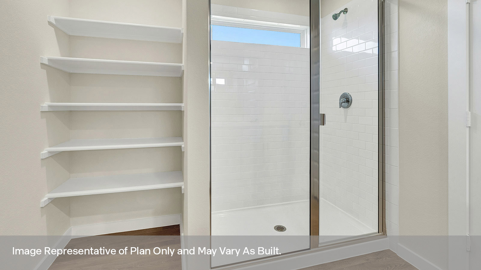 Garland Floorplan Bathroom 1 shower and shelves