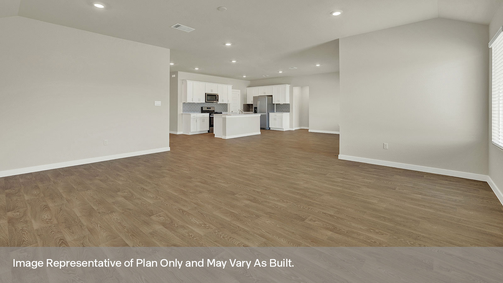 Garland Floorplan Family Room Dining Room and Kitchen