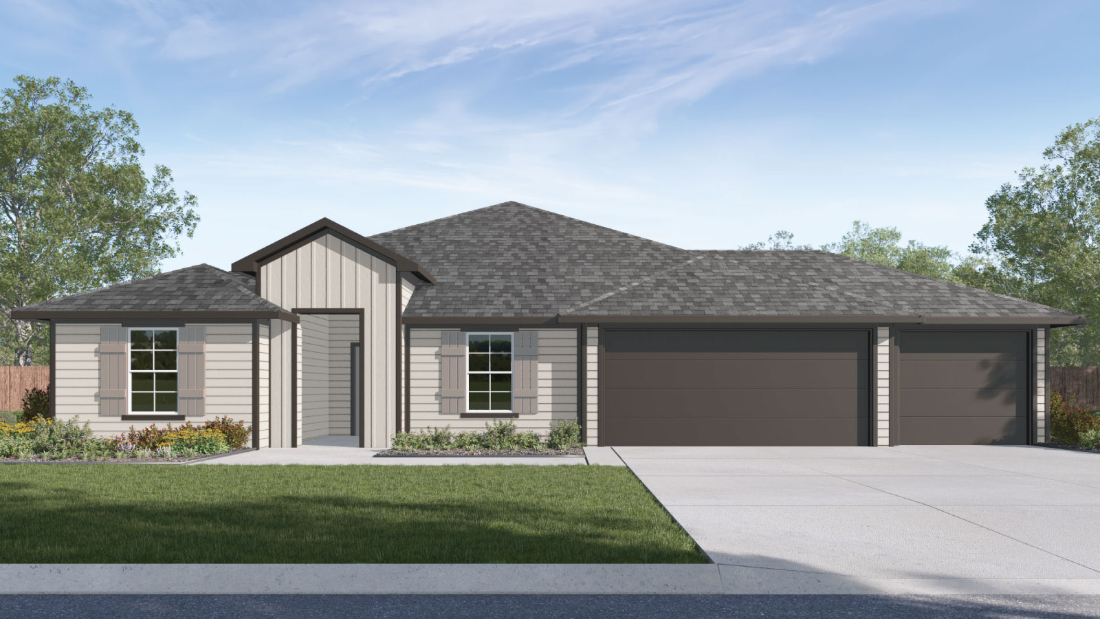 Hartland Ranch J Elevation Garland Floorplan 3 car garage