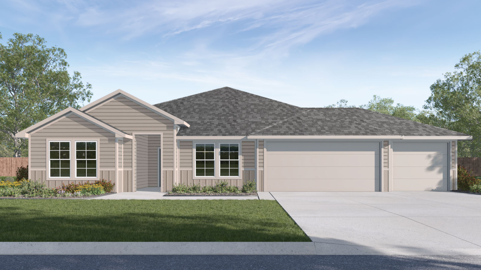 Hartland Ranch K Elevation Garland Floorplan 3 car garage