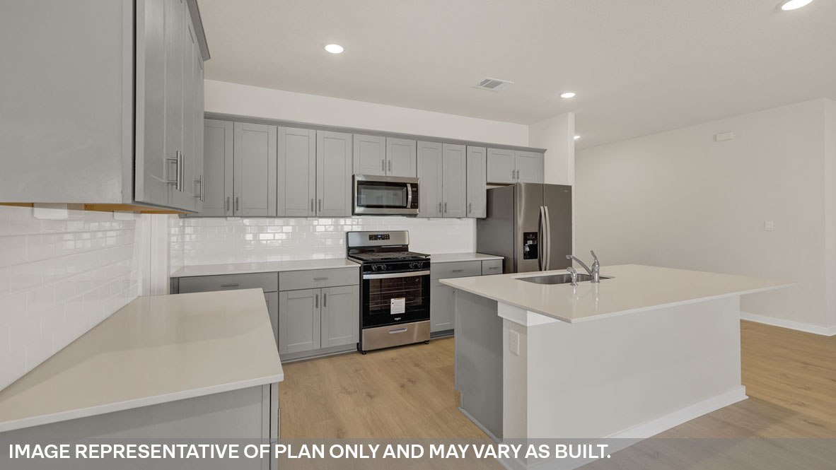 Holden Floorplan Kitchen Island and tile backsplash