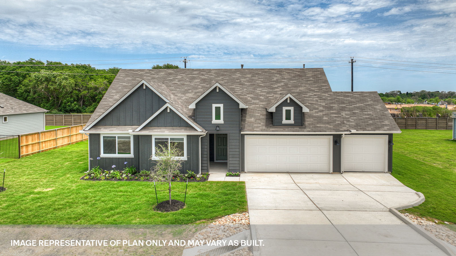 Hartland Ranch Dean Floorplan Exterior Photo 4 Bed 2 Baths 3 Car garage