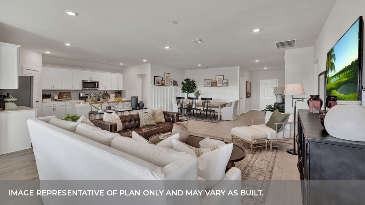 Irving Floorplan Kitchen and Living Room