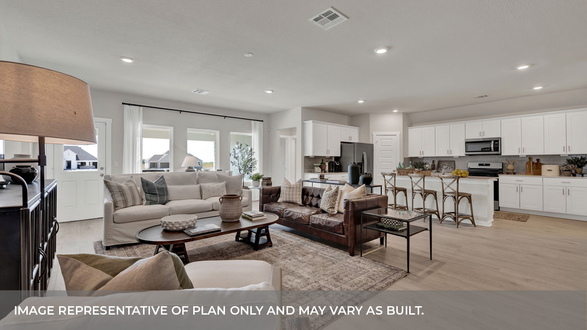 Irving Floorplan Kitchen and Living Room