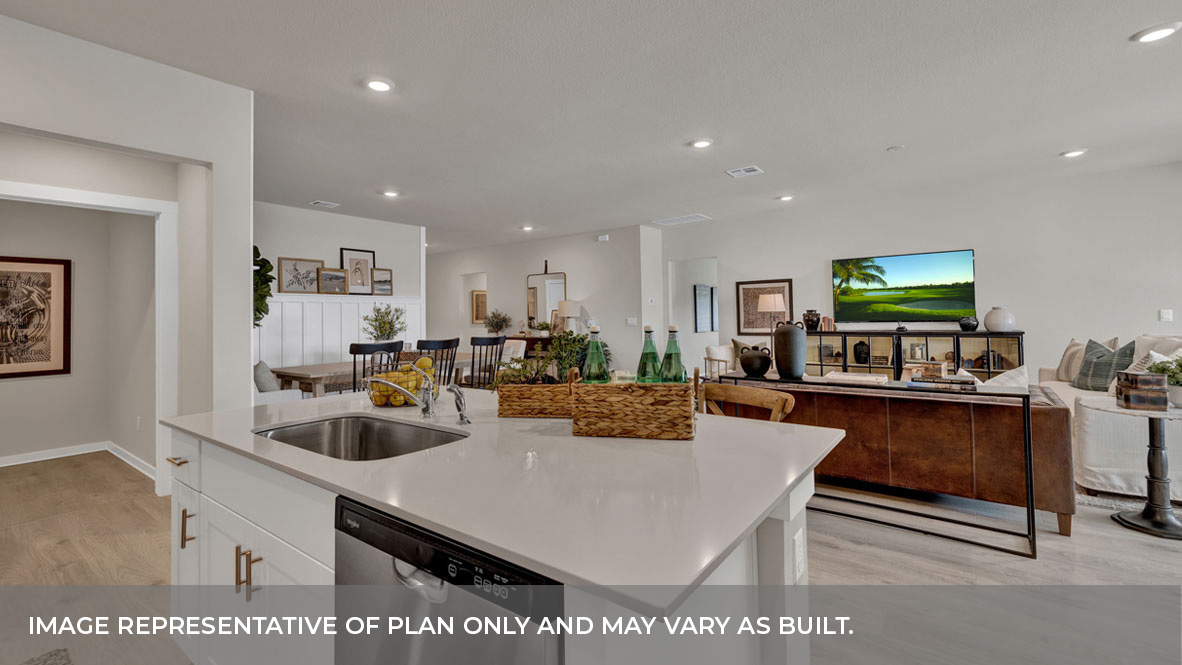 Irving Floorplan Kitchen and Living Room