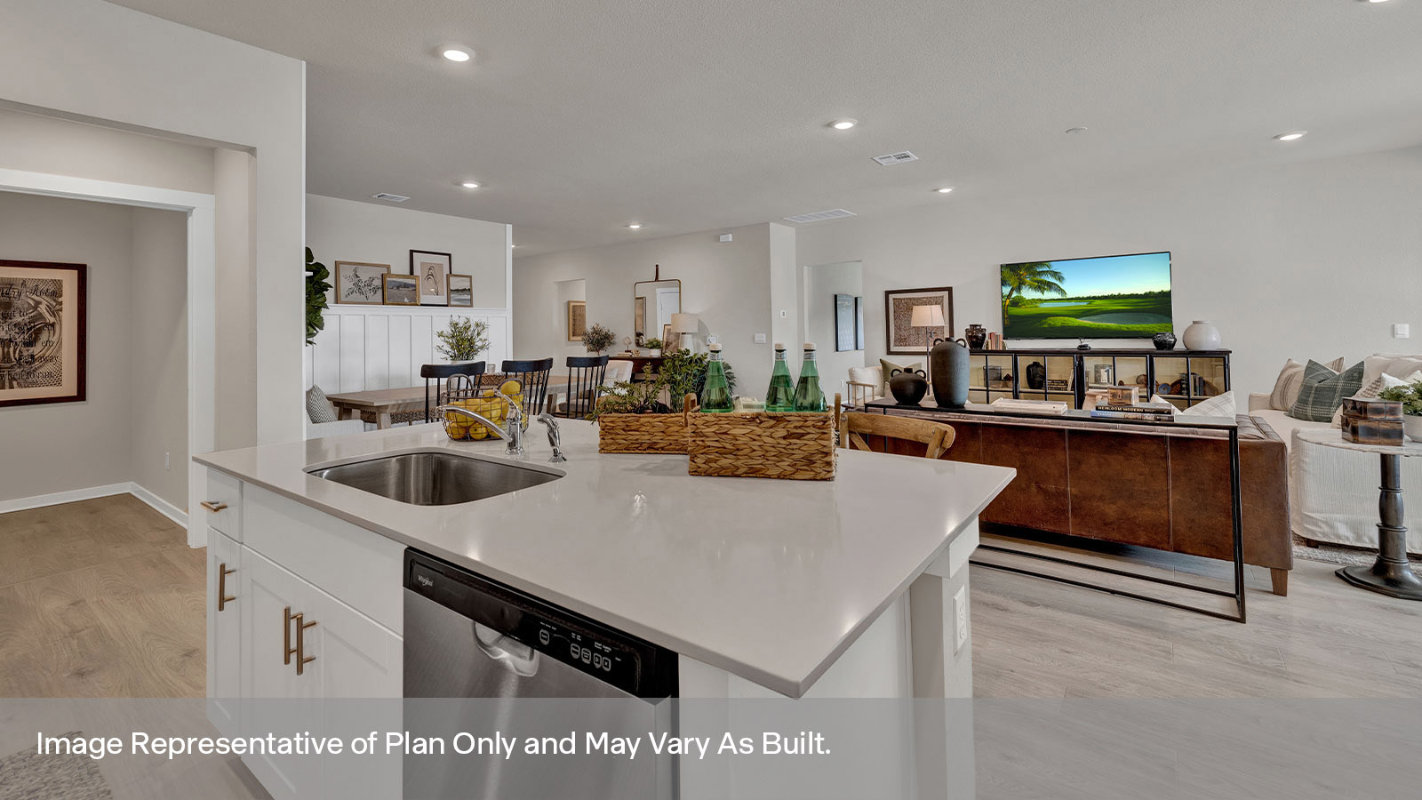 Irving Floorplan Kitchen and Living Room