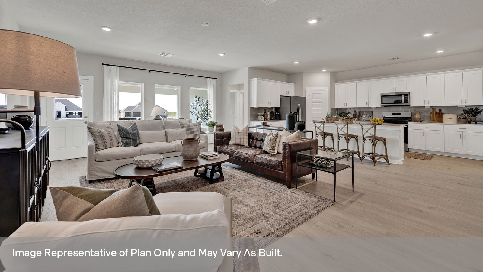 Irving Floorplan Living Room and Kitchen