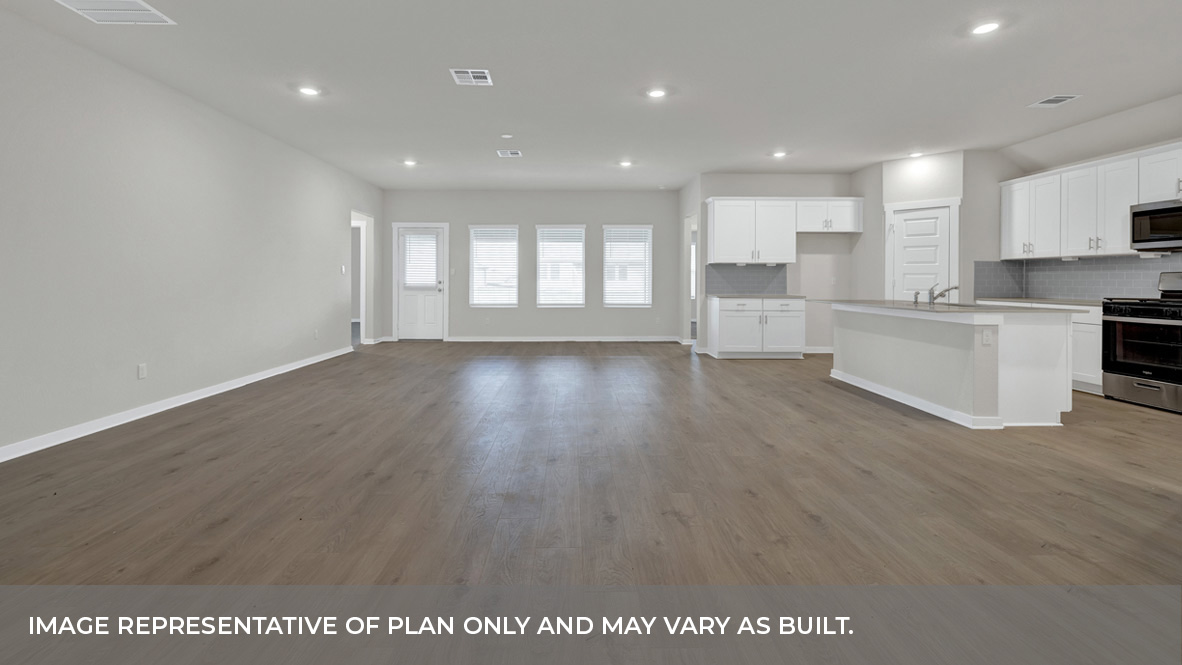 Hartland Ranch Irving Floorplan Living Room and Kitchen