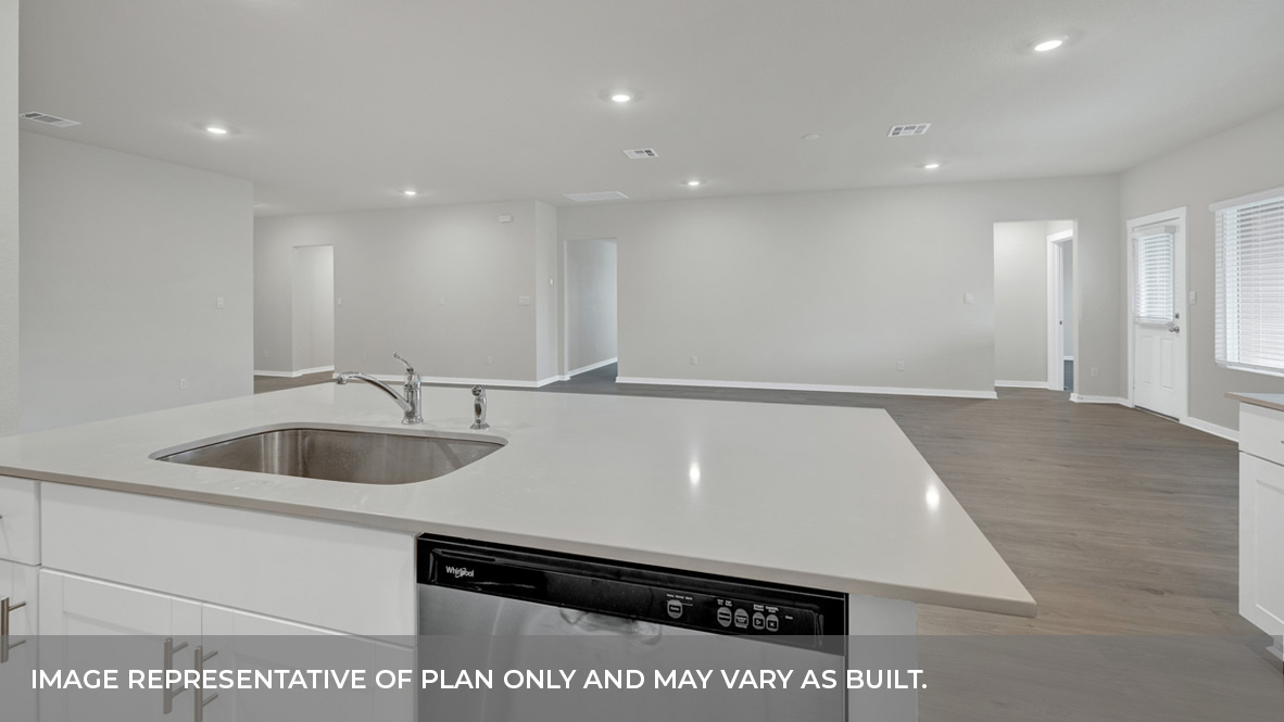 Hartland Ranch Irving Floorplan Kitchen and Living Room