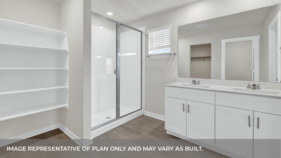 Hartland Ranch Irving Floorplan Bathroom 1 Sink and Shower