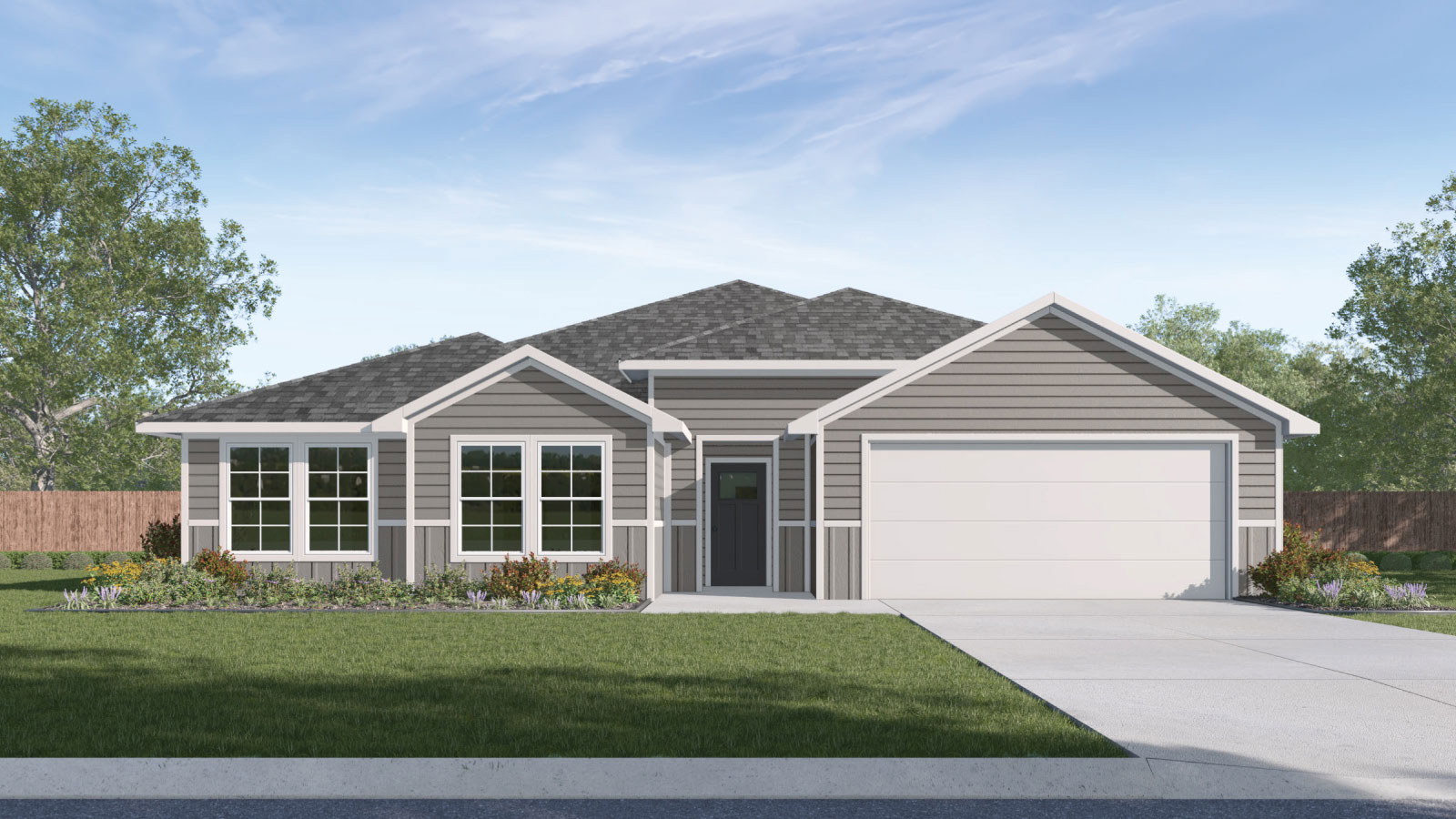 Hartland Ranch Irving Floorplan K Elevation 2 Car Garage Rendering