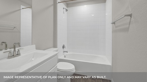 Heather Glen Bellvue Floorplan Bathroom 2 Sink and Shower