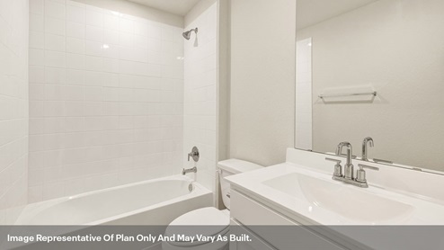 Heather Glen Bellvue Floorplan Bathroom 2 Sink and Shower