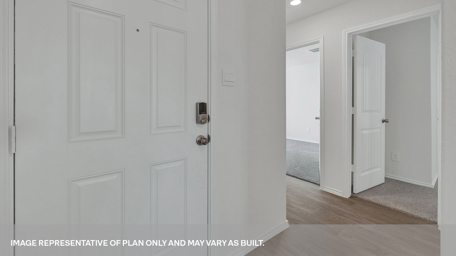 Entry hallway with front door.