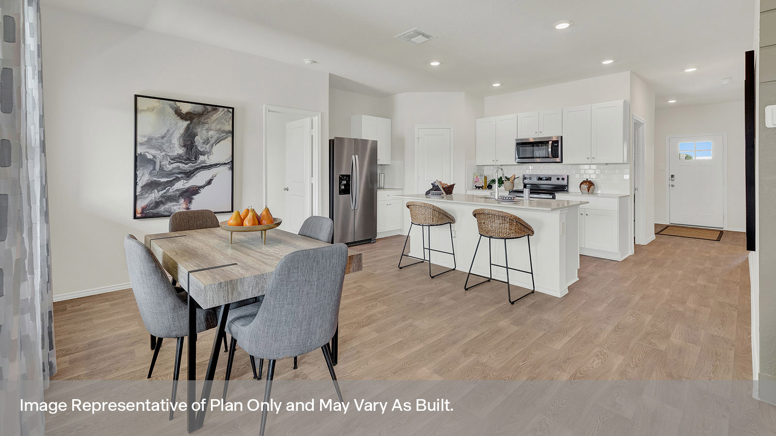 Kitchen with kitchen island and sink.