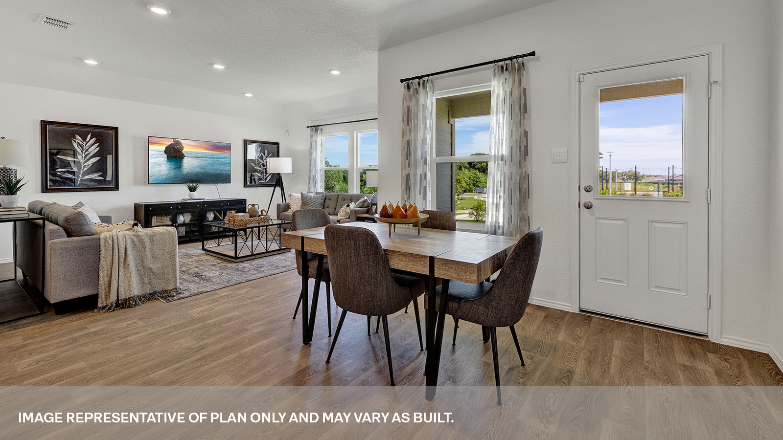 Arroyo Ranch Denton Floorplan Dining and Living Room