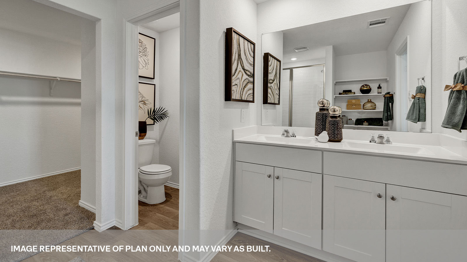 Arroyo Ranch Denton Floorplan Bathroom 1 Sink and Closet