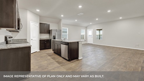 Arroyo Ranch Lakeway Floorplan Kitchen and  Living Room