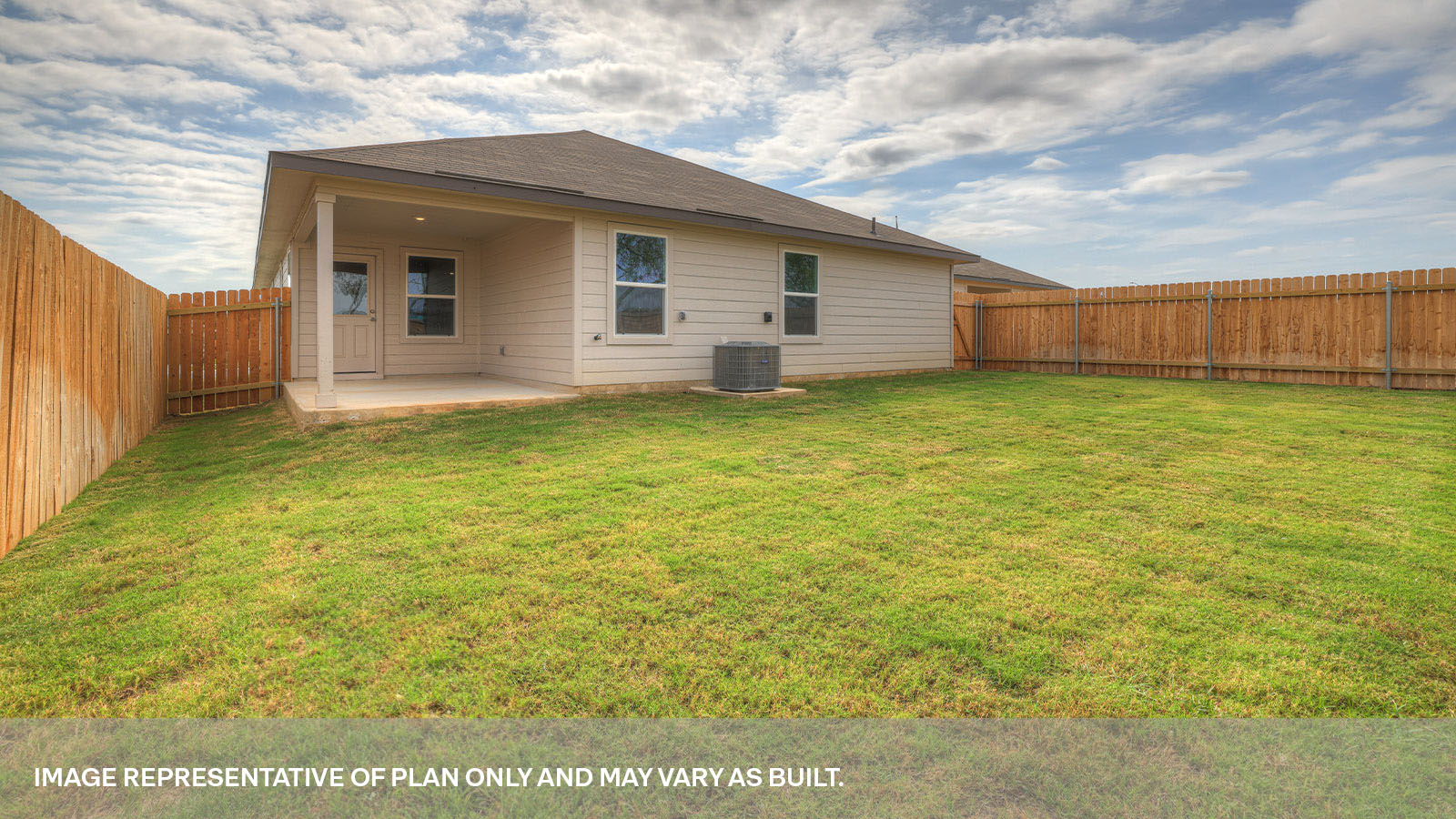 Fully sodded back yard and privacy fence