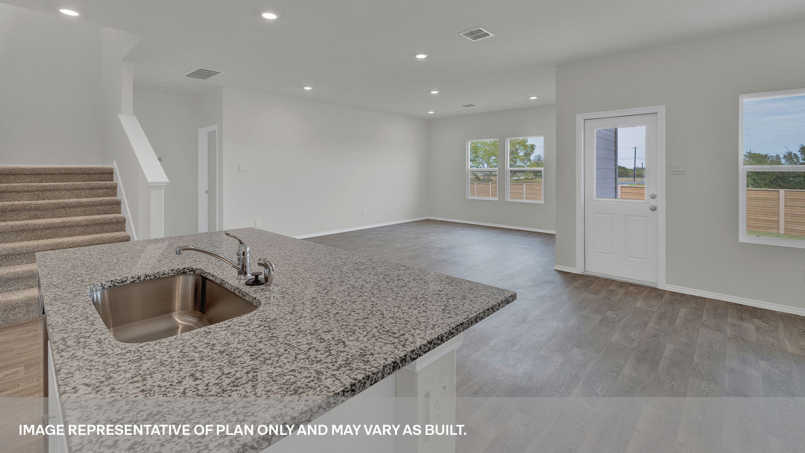 Arroyo Ranch Midland Floorplan Kitchen Dining Room and Living Room