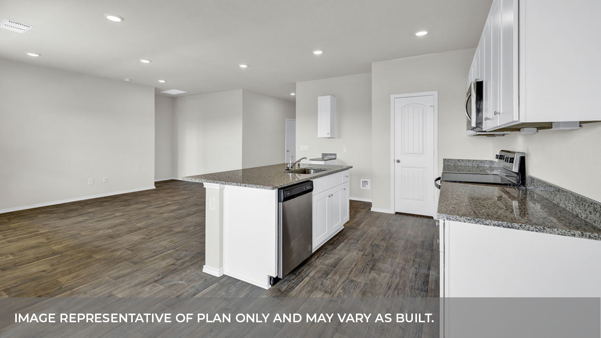 Arroyo Ranch Naples Floorplan Kitchen Island and Dining Room