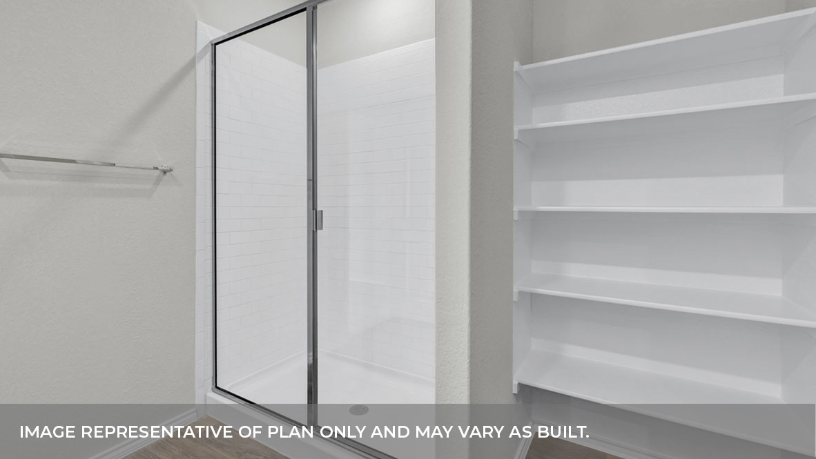 Arroyo Ranch Naples Floorplan Bathroom Shower and Shelving